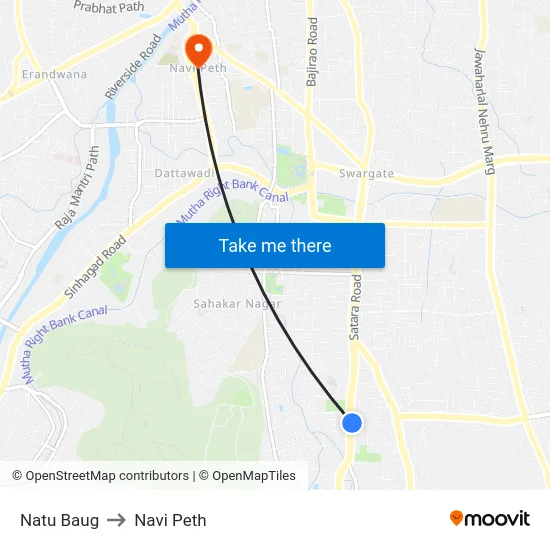 Natu Baug to Navi Peth map