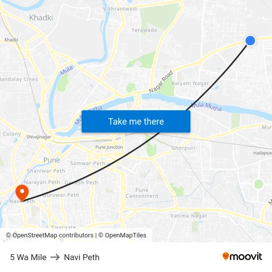 5 Wa Mile to Navi Peth map