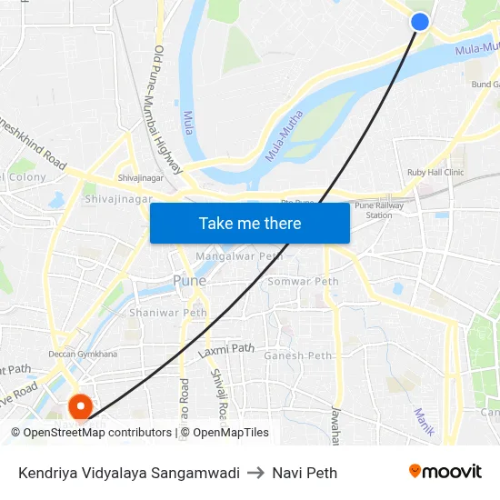 Kendriya Vidyalaya Sangamwadi to Navi Peth map