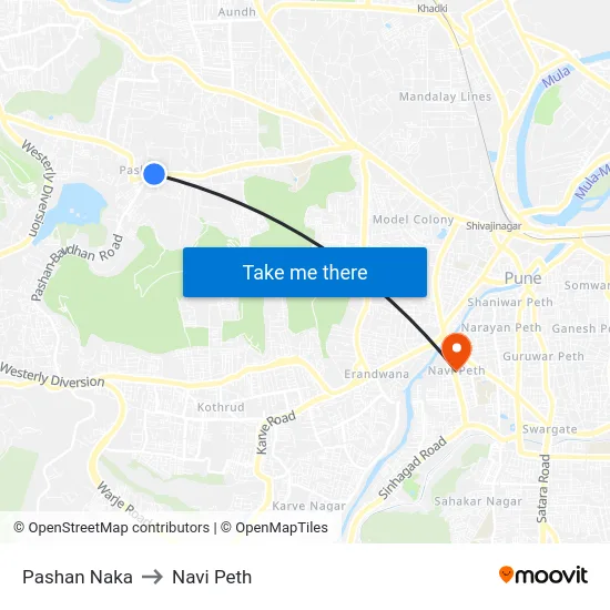 Pashan Naka to Navi Peth map