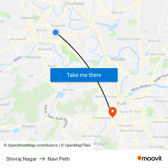 Shivraj Nagar to Navi Peth map
