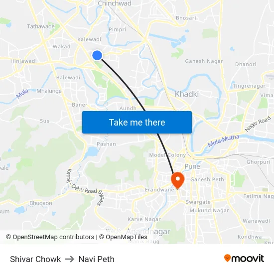 Shivar Chowk to Navi Peth map