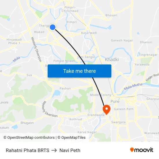 Rahatni Phata BRTS to Navi Peth map