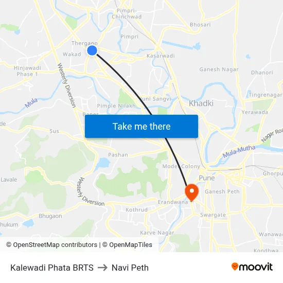 Kalewadi Phata BRTS to Navi Peth map
