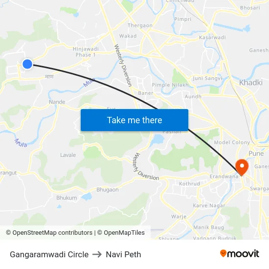 Gangaramwadi Circle to Navi Peth map