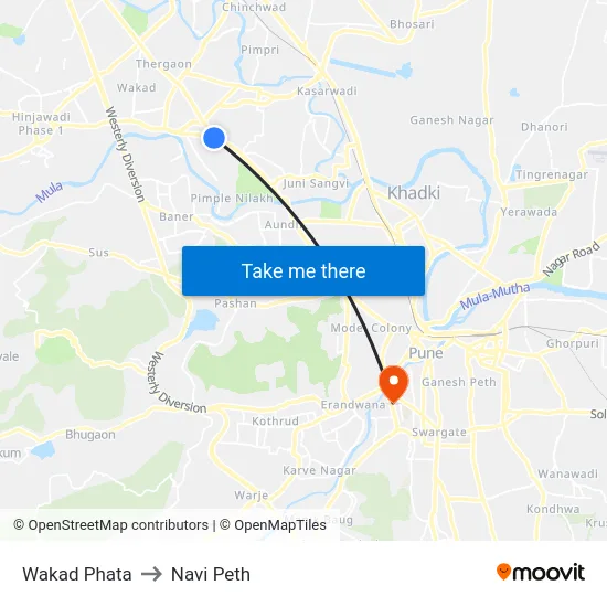 Wakad Phata to Navi Peth map