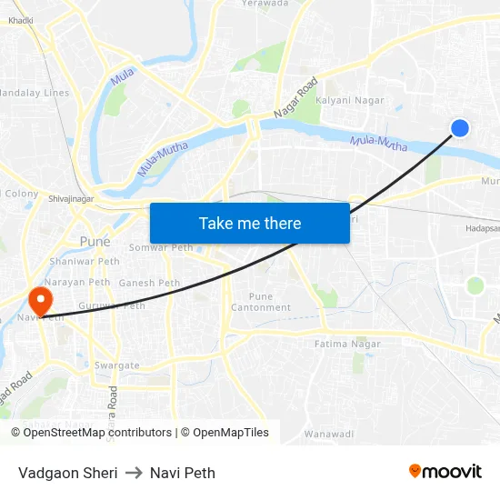 Vadgaon Sheri to Navi Peth map