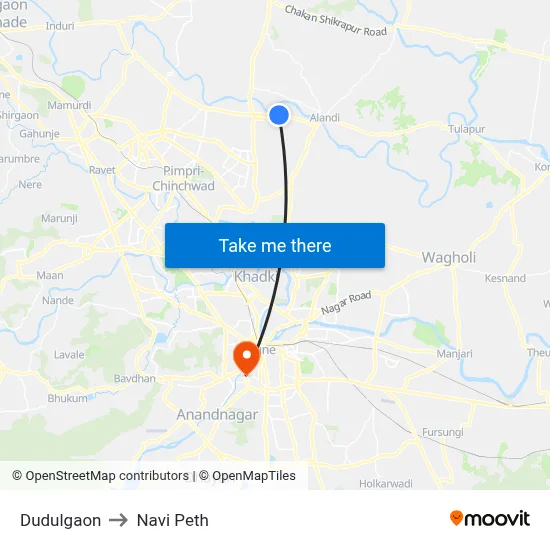 Dudulgaon to Navi Peth map
