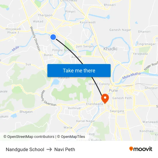 Nandgude School to Navi Peth map