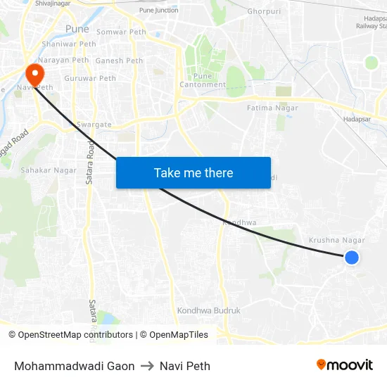 Mohammadwadi Gaon to Navi Peth map