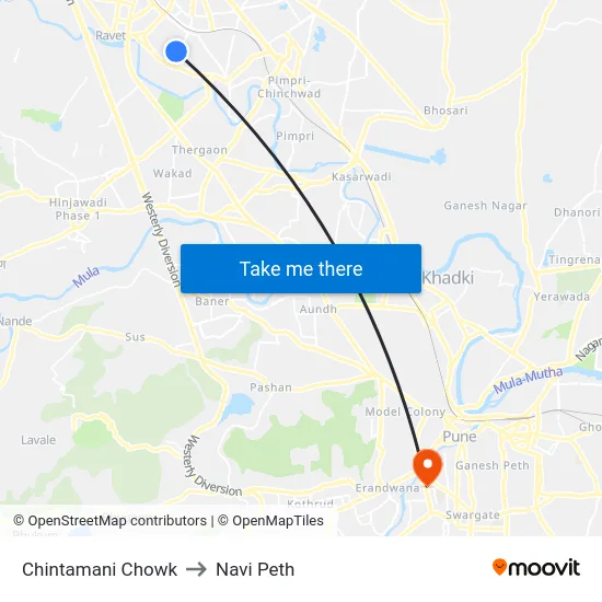 Chintamani Chowk to Navi Peth map