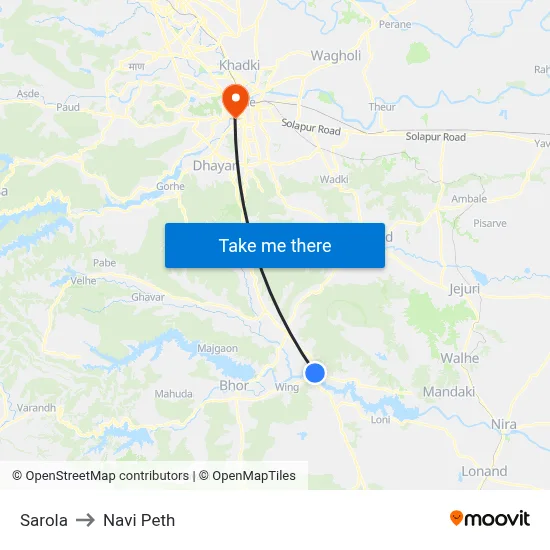Sarola to Navi Peth map