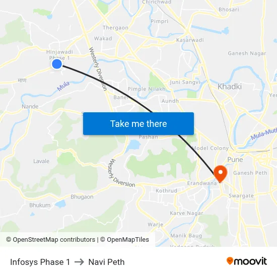 Infosys Phase 1 to Navi Peth map