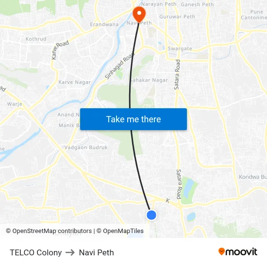 TELCO Colony to Navi Peth map