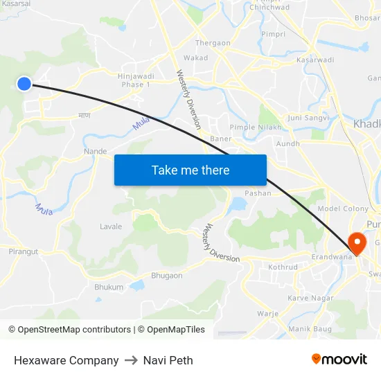 Hexaware Company to Navi Peth map