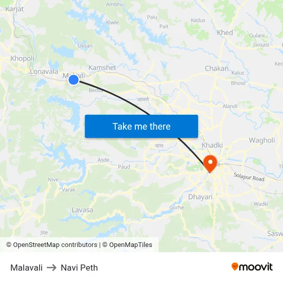 Malavali to Navi Peth map