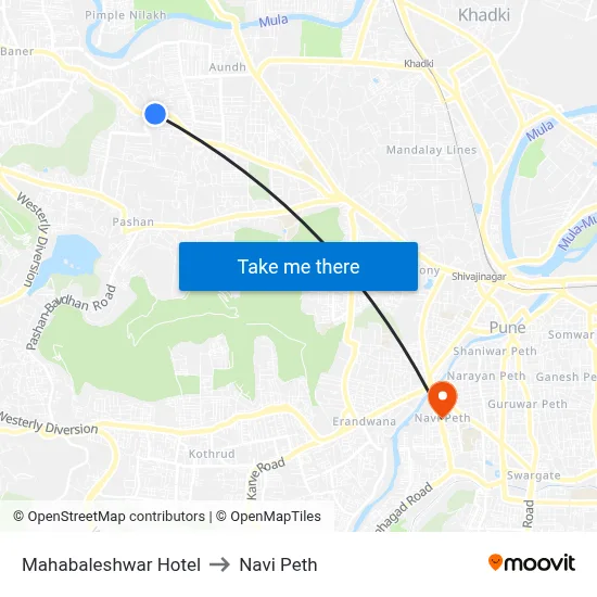 Mahabaleshwar Hotel to Navi Peth map