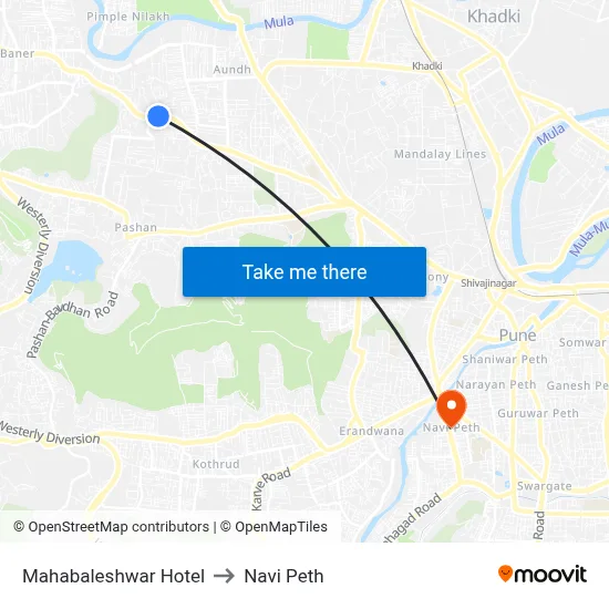 Mahabaleshwar Hotel to Navi Peth map