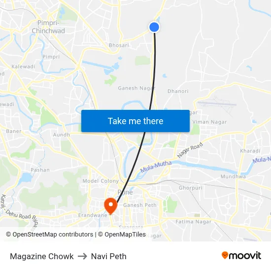 Magazine Chowk to Navi Peth map