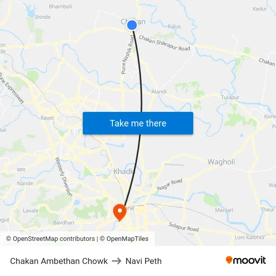 Chakan Ambethan Chowk to Navi Peth map