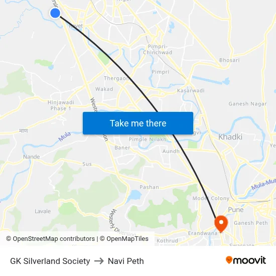 GK Silverland Society to Navi Peth map