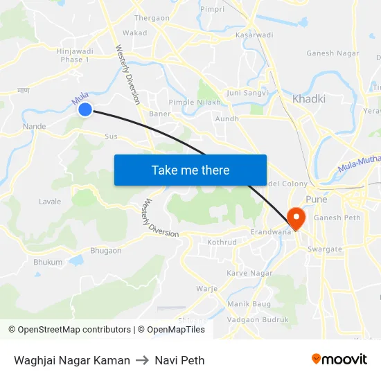 Waghjai Nagar Kaman to Navi Peth map