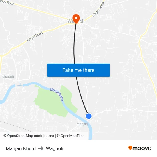 Manjari Khurd to Wagholi map