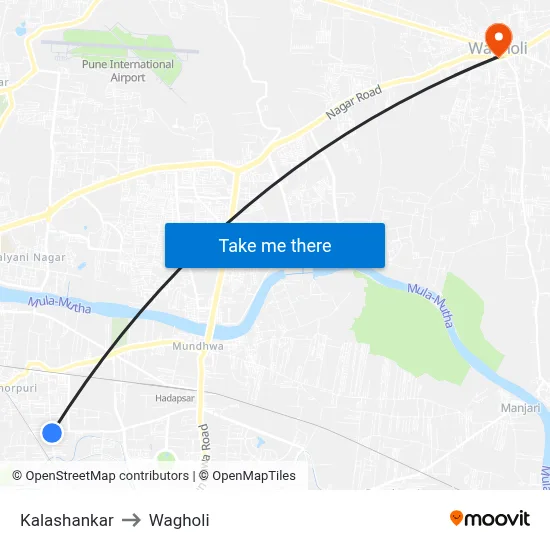 Kalashankar to Wagholi map