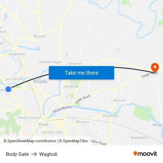 Body Gate to Wagholi map