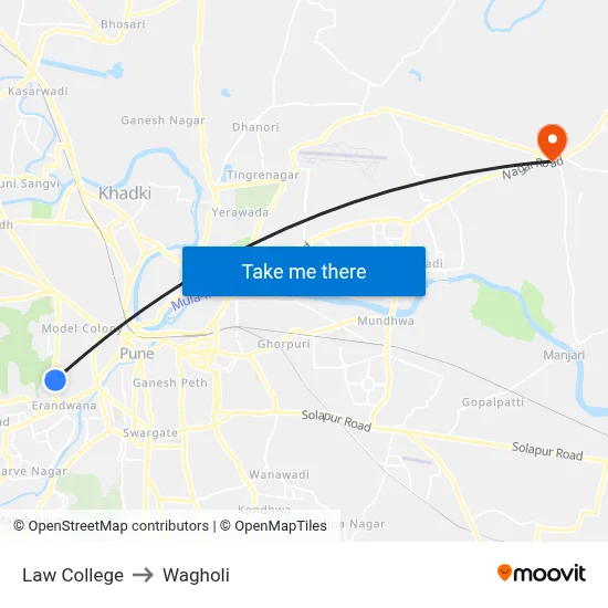 Law College to Wagholi map