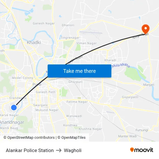Alankar Police Station to Wagholi map
