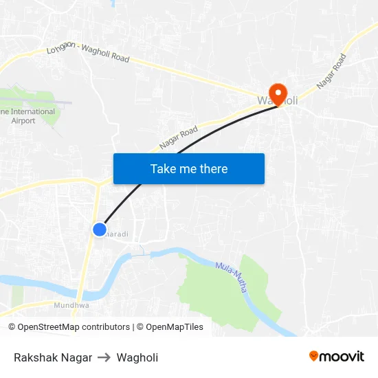 Rakshak Nagar to Wagholi map