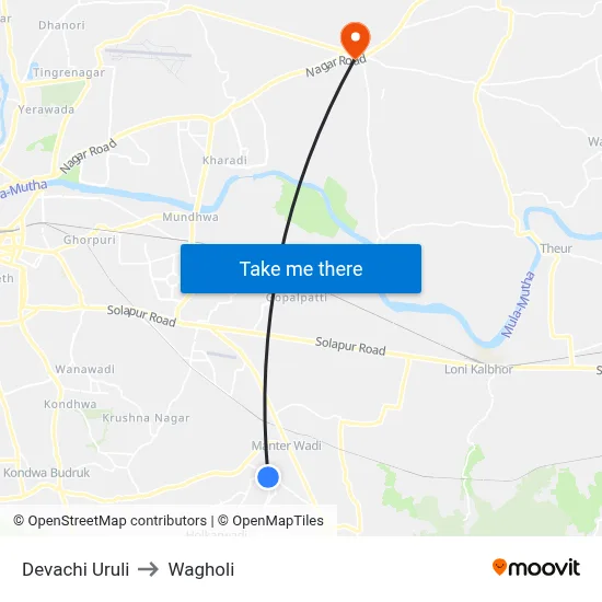 Devachi Uruli to Wagholi map