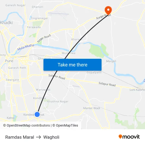 Ramdas Maral to Wagholi map