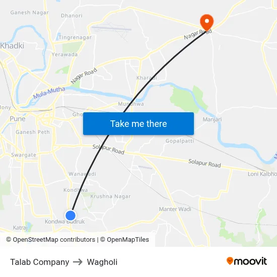 Talab Company to Wagholi map