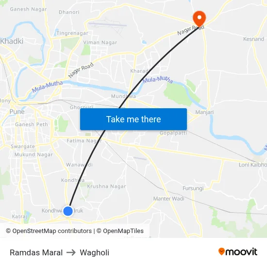 Ramdas Maral to Wagholi map
