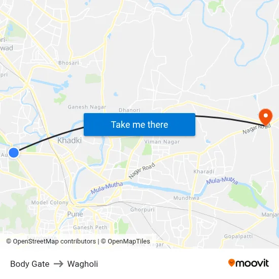 Body Gate to Wagholi map