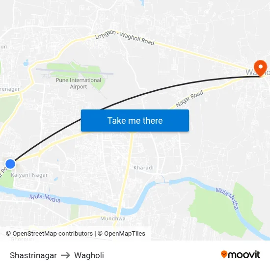 Shastrinagar to Wagholi map