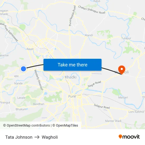 Tata Johnson to Wagholi map
