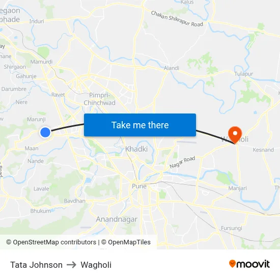 Tata Johnson to Wagholi map