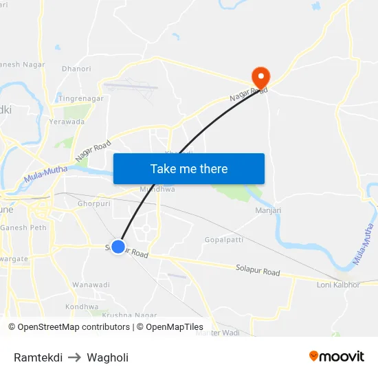 Ramtekdi to Wagholi map