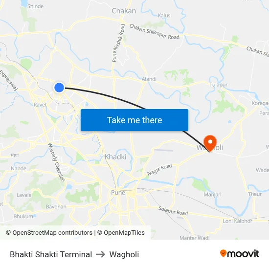 Bhakti Shakti Terminal to Wagholi map