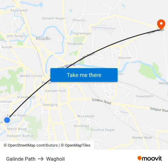 Galinde Path to Wagholi map