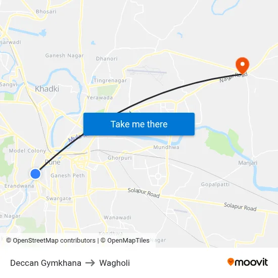 Deccan Gymkhana to Wagholi map