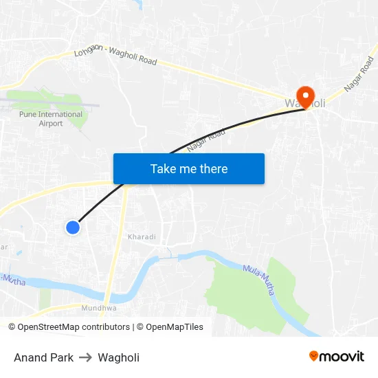 Anand Park to Wagholi map