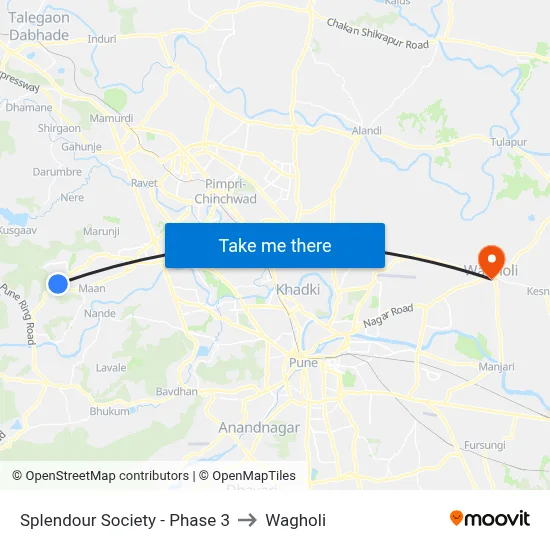 Splendour Society - Phase 3 to Wagholi map