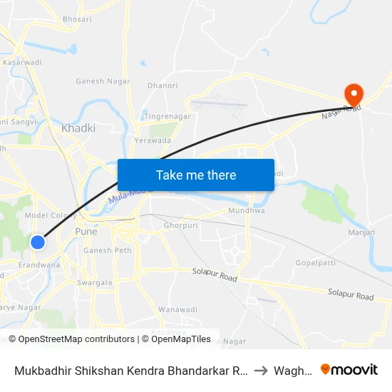 Mukbadhir Shikshan Kendra Bhandarkar Road to Wagholi map