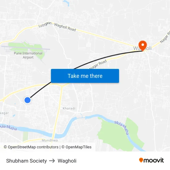 Shubham Society to Wagholi map