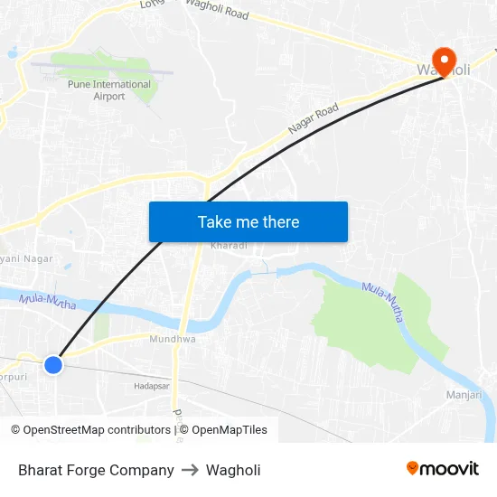 Bharat Forge Company to Wagholi map