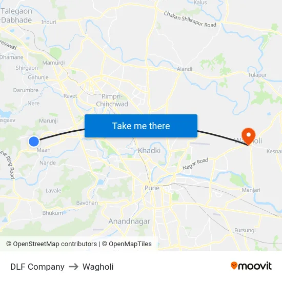DLF Company to Wagholi map